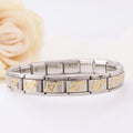 Stainless Steel Elastic Copper Alloy Geometric Bracelet 180mm 18K Gold Plated Health Care Magnetic Therapy Unisex