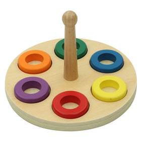 LT155 Rings on Peg Montessori Equipment Kids Wooden Toy Educational Children Montessori Toy for Kids