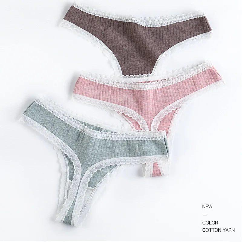 HD021 New Color Cotton Women Thong Modal Cotton Ladies Seamless Panties for Young Girl Women's Underwear Lace Thong
