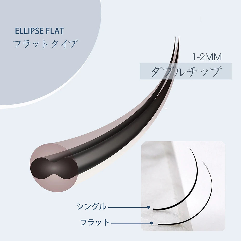 LashPlus Premium Black Matte Flat Ellipse Individual Natural Soft Split Tips False Lashes Cilios Eyelash Extensions