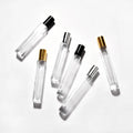 Round Mini 10ml Roller Glass Bottle  Roll on Perfume Oil Bottle Cylinder Essential Oil Bottles