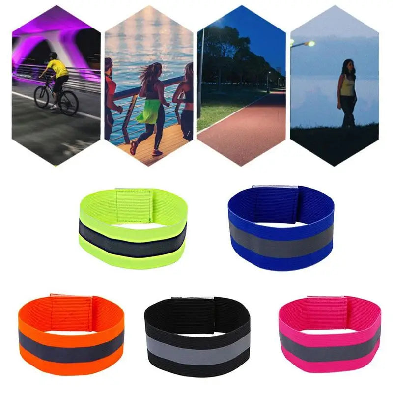 1pcs Night Running Sports Reflective Safety Belt Luminous Arm Band Outdoor Sports Running Cycling Arm Bracelet