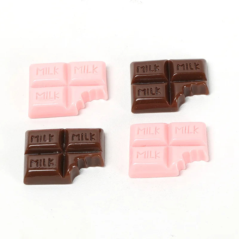 Bite Simulation Chocolate Cake DIY Resin Art Charms for Nail Designs