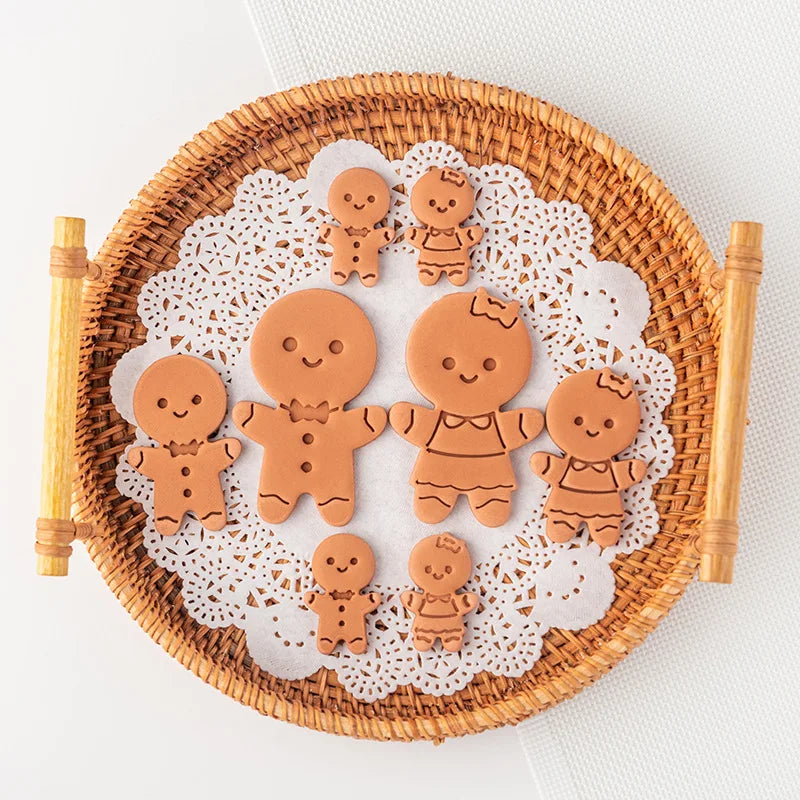 Saffron 3 Sizes Plastic Fondant Embosser Gingerbread Man Cookie Cutter for Ginger Snap Cookies Variety Sizes for Perfect Baking