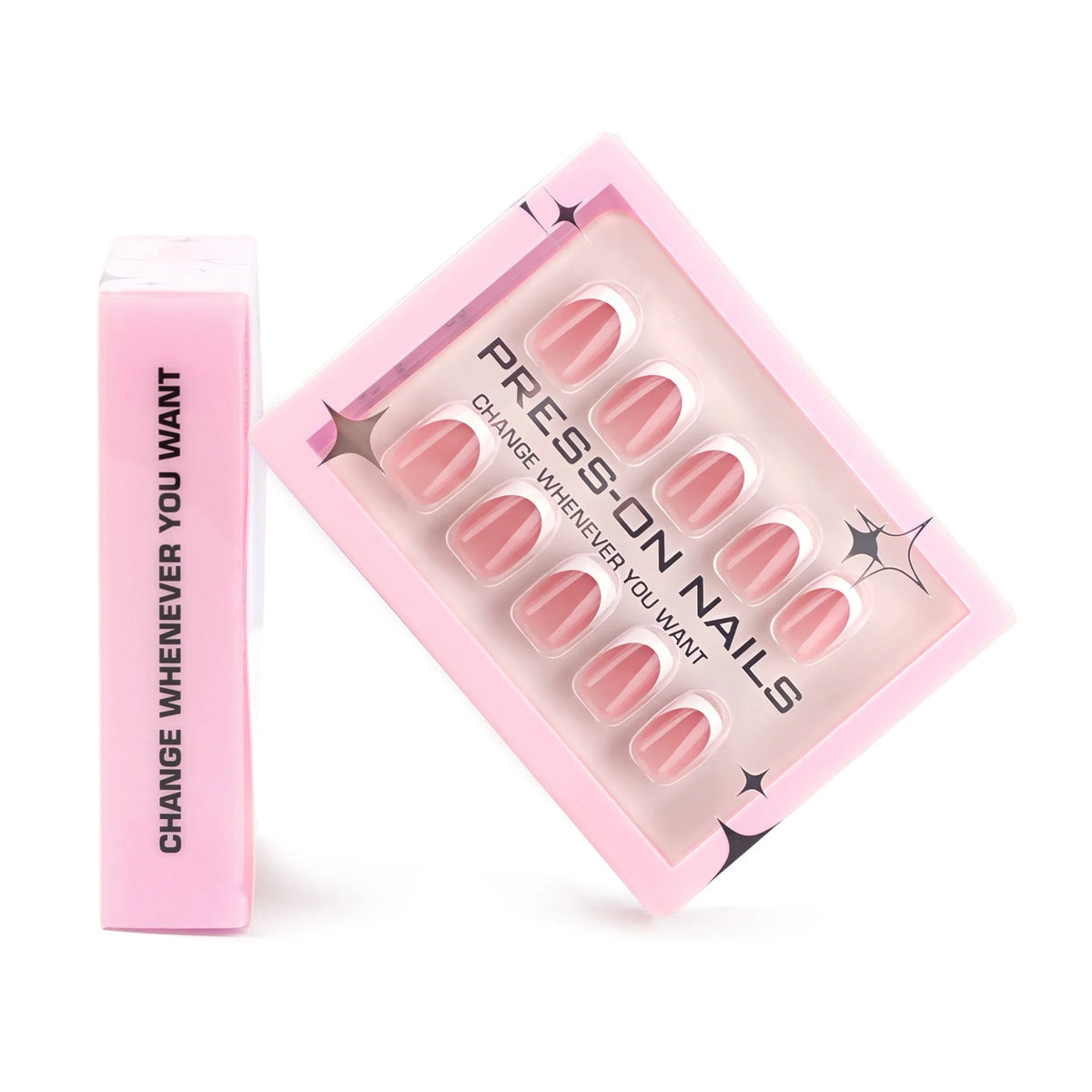 Wholesale 30 Pieces of High-End Minimalist French White Border Short Style Acrylic Press on Nails Customize False Nails GD25 MegaBDM