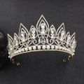 Miallo Baroque Fashion Pearl Crystal Crown Tiaras Alloy Rhinestone Headband Princess Wedding Hair Accessories
