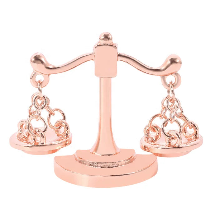 Fashion Rose Gold Balance Scale Badge Law Justice Brooch Pin Jewelry