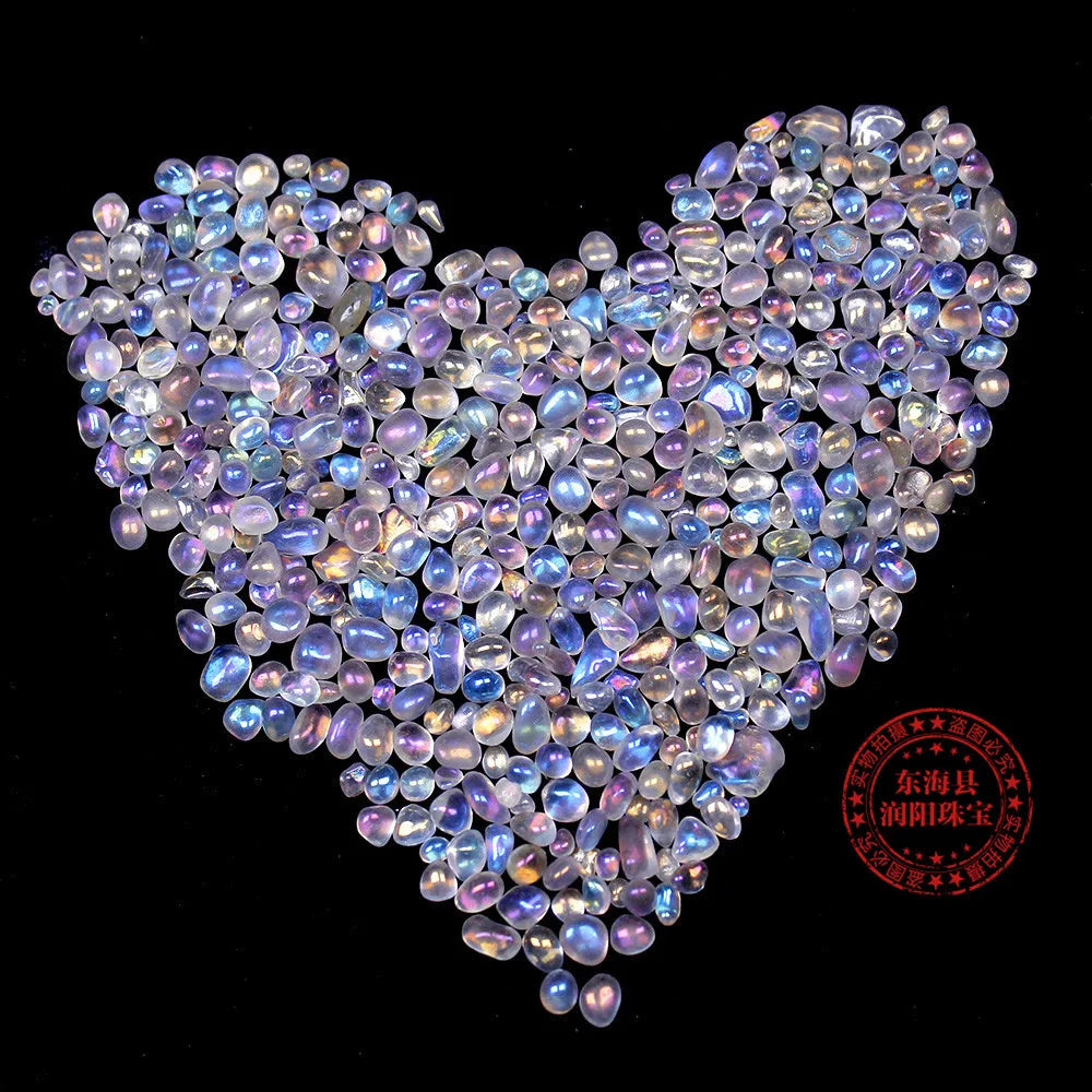 Wholesale Quartz Crystal Tumbled Stones Angel Aura AB Color Crystal Gravel Chip for Decoration