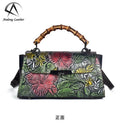 Andong Leather Shoulder Bag for Women Genuine Leather Rivet Bottom Standup Crossbody Bag Big Capacity Top Handle Handbag Vintage