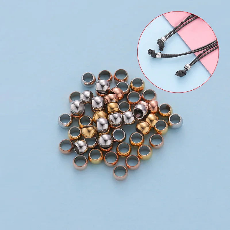 DIY Necklace Bracelet Jewelry Stainless Steel Clip Flat Positioning Allowed Hollow Beads for Wax Bracelet Making