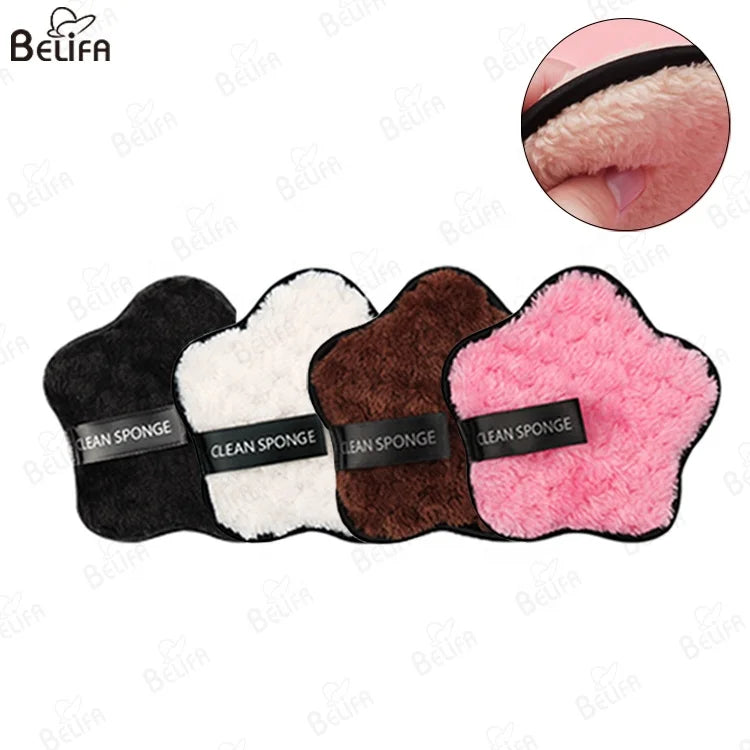 Custom Microfiber Make Makeup Remover Pad Facial Cleaning Round Puff Washable Face up Colorful Reusable Makeup Remover Pads