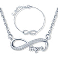 Unique Custom Faith Hope Love Infinity Jewelry Set 925 Silver