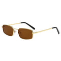 New Trend Small Square Women's Sunglasses Fashion Metal Frame Narrow Sun Glasses Woman Rectangle Party Luxury Designer Brand