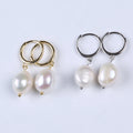 Baroque Pearl Freshwater Pearl 925 Sterling Silver Hook Earrings