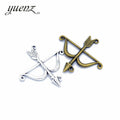 YuenZ Charms Bow and Arrow 47*46mm Antique Silver Plated Pendants Making DIY Handmade Tibetan Silver Jewelry M19