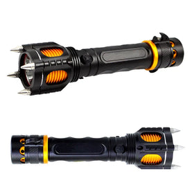Hot Sell High Power Self Defense 2 Switch 5 Modes Audible Alarm Tactical T6 LED Flashlight Waterproof Rechargeable Attack Head