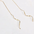 Wholesale Earring in Bulk Stainless Steel Jewelry Long Tassel Chain Line Wave Shaped Stud Earrings for Women