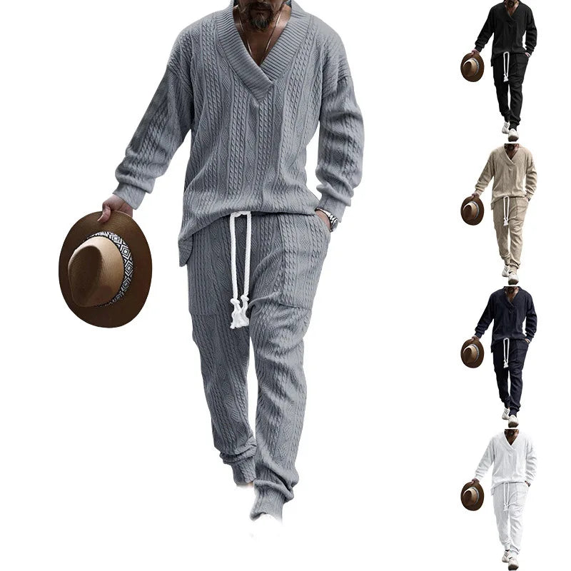 2024 Casual Sport Suit Men Tracksuit 2 Piece Sets Jacquard Outdoor Sport Gym Fitness Sets Men