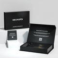 Custom LOGO Matte Black Cardboard Book Bronzing Shape Style Magnetic Closure Empty Gift Box Packaging OEM with Foam Insert