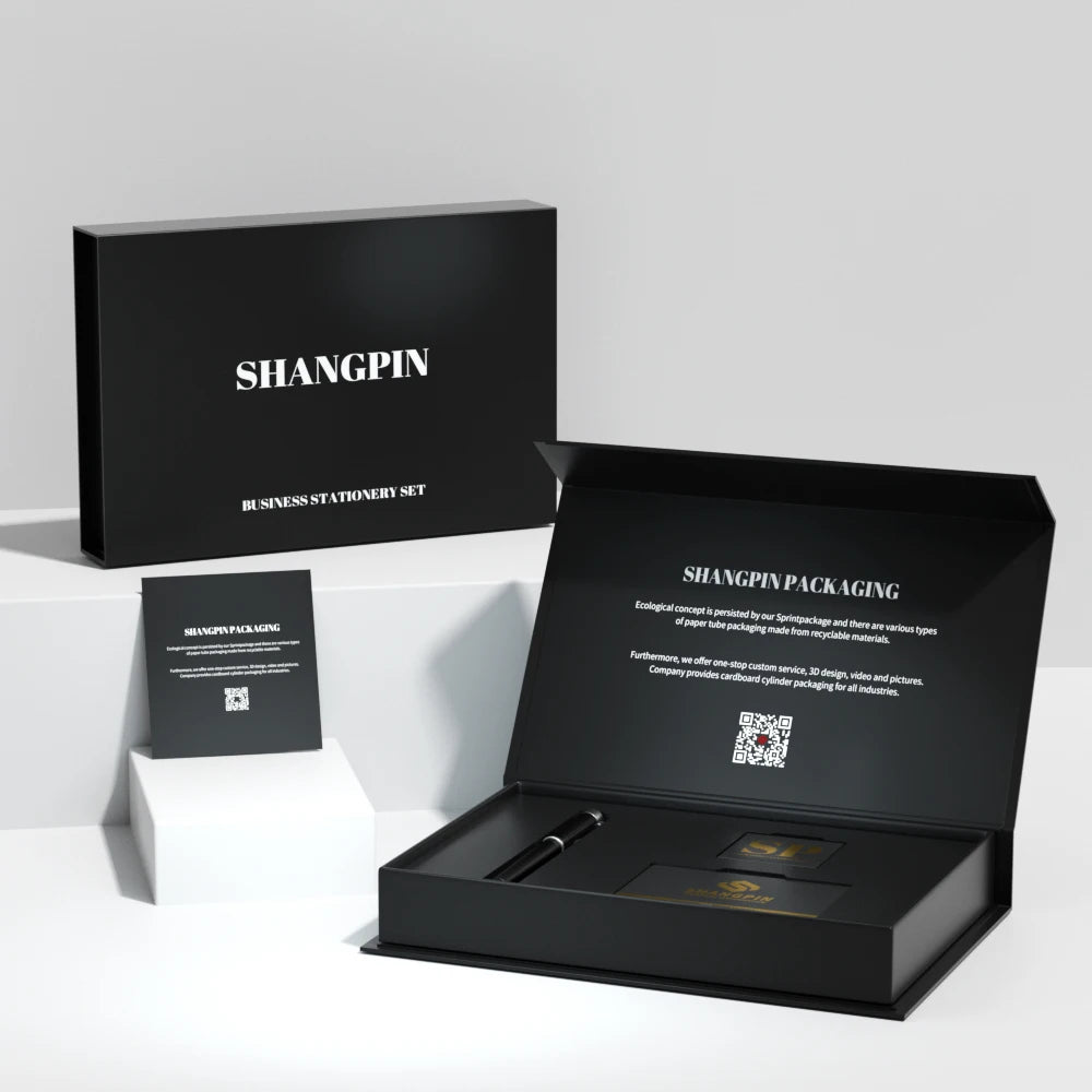 Custom LOGO Matte Black Cardboard Book Bronzing Shape Style Magnetic Closure Empty Gift Box Packaging OEM with Foam Insert