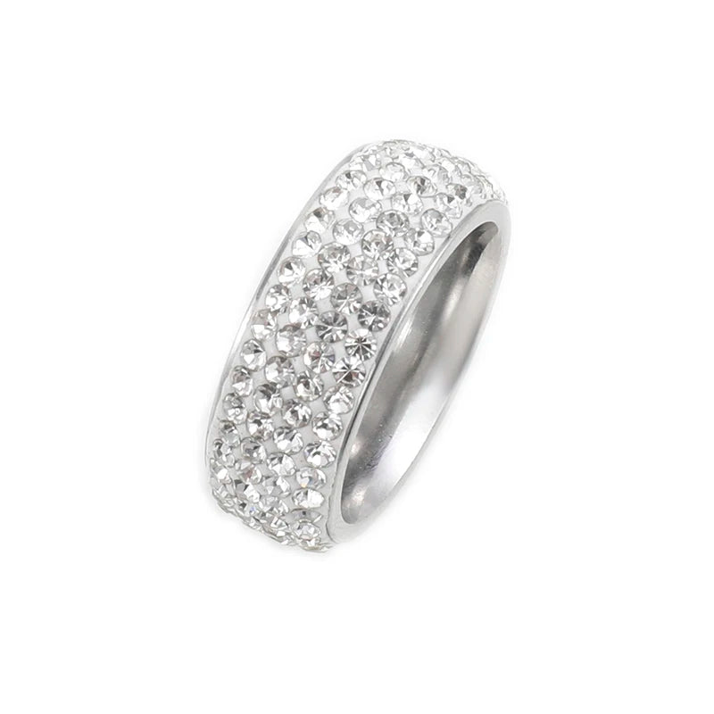 YK Fashion Hip-hop Personalized Diamond Inlaid Stainless Steel Ring