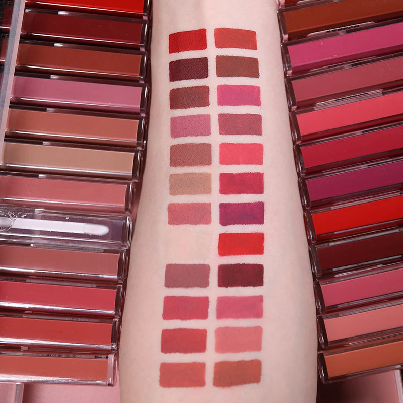 No Logo High Quality Non Sticky Vegan Liquid Lipstick Matte Private Label Lip Tint Rebranding Waterproof Nude Lip Gloss Makeup