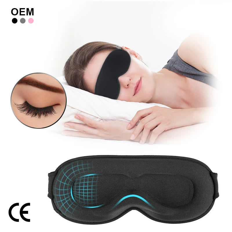 3D Contoured Eye Sleep Mask for Men Women Concave Moulded Eye Mask Sleeping OEM Accept Soft Comfort 3d Sleeping Mask