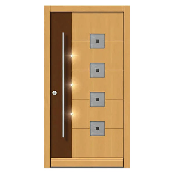 2025 Zonle Modern Security Entry Door with Stainless Steel Construction Fire Prevention and Anti-Theft Features