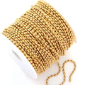 Fashion 18k Gold Vacuum Plated Stainless Steel Rice Beads Fine Chain for DIY Jewelry Necklace Accessories