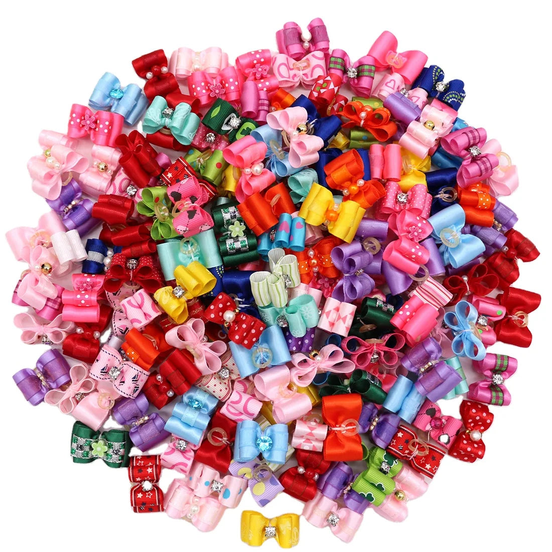 Fanni Mixed Styles European American Pet Cat Puppy Small Dog Hair Bows Rubber Bands 100% Polyester Daily Use Accessories