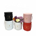Stock (custom Accepted) High Quality Solid Color Hot Stamping Set 2 Round Box Round Flower Box Packing Gift Box GIFT