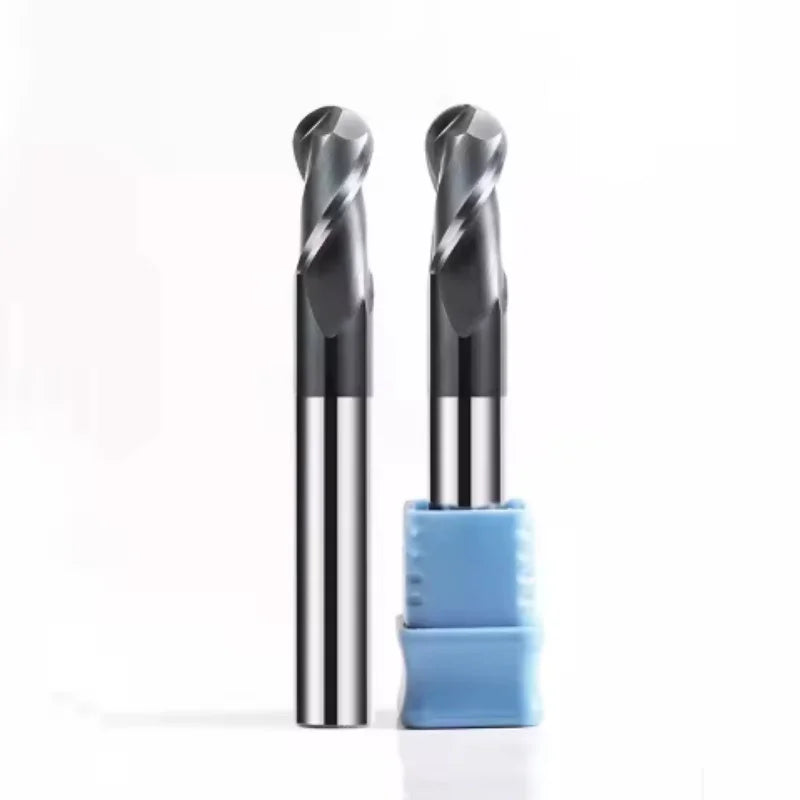 HRC60 2-Flute Carbide Ball Nose End Mill - Nano TiCN Coated 3D Profiling CNC Router Bit RoHS Precision Tool
