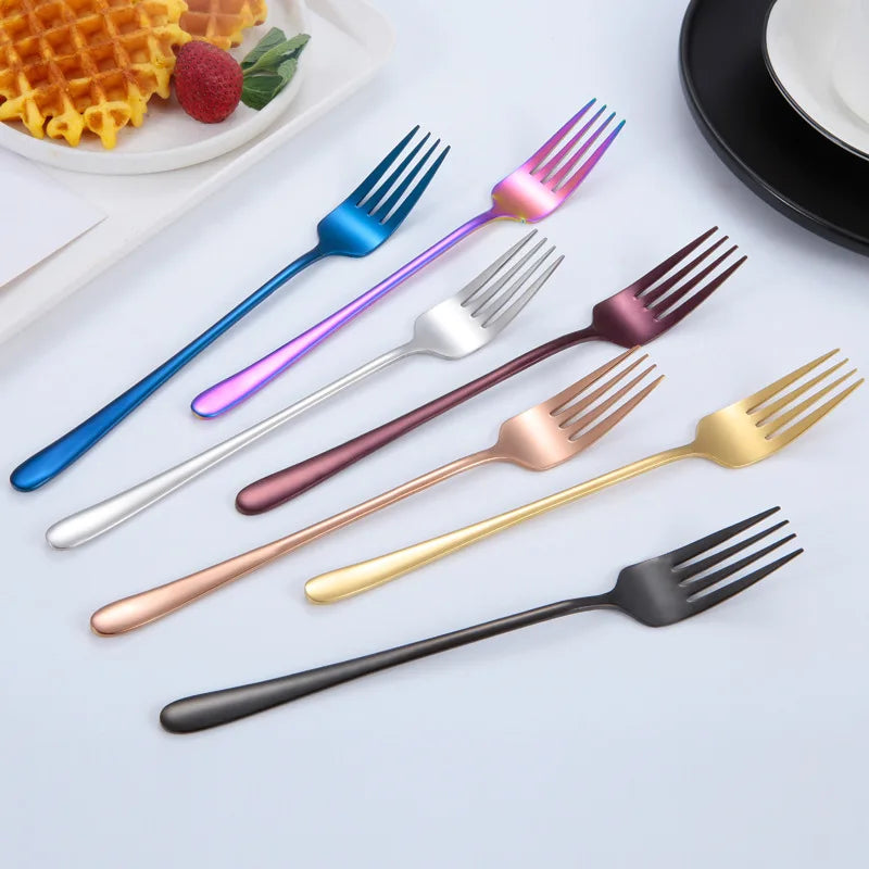 Korean Utensil Stainless Steel Dinner Fork Silverware Korean Fork Spoon Flatware Table Forks