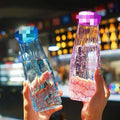 Eco Friendly Colorful Crystal Glass Water Bottle Sports Drinking Cup Gift With Diamond Lid