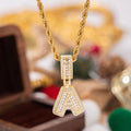 New Hot-Selling Fashionable Light Luxury Zircon Gold Plated 26 Letter Pendant Necklace Women Trendy Hip-Hop Jewelry Wholesale