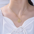 925 Sterling Silver Gold Necklace Women Gold Plated Chain Eye Pendant Jewellery Necklace