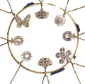 G1757 Fashion Jewelry Titanium Steel Chain Lady Butterfly Flower Zircon Leaf Pendant Necklace