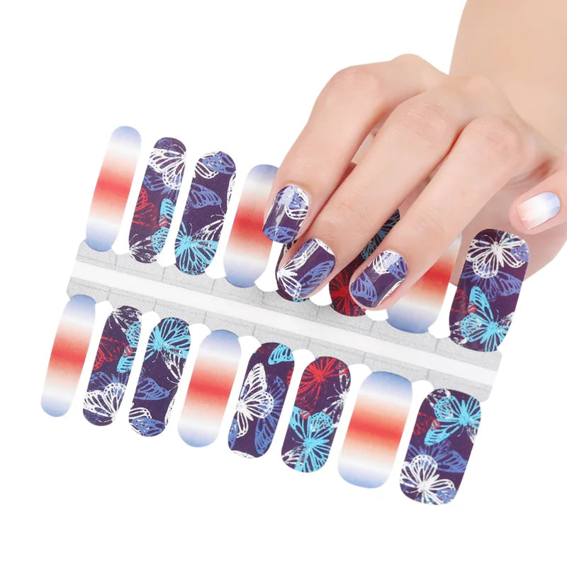 Huizi Hot Selling Custom Nail Art Wraps Latest Pattern for Decoration Nail Polish Stickers
