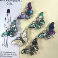 High Quality Luxury Gemstone Sea Abalone Shell Butterfly Brooches Custom Animal Enamel Charm for Men Women