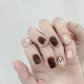 Wholesale Artificial Nails 24 Pieces Classic Cute Dog Square Shape Press on Finger Nails ABS Material