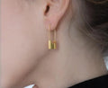 Minimalist Safety Pin Paperclip Earring Personalized Gold Paper Clip Lock Hoop Earrings Women Jewelry