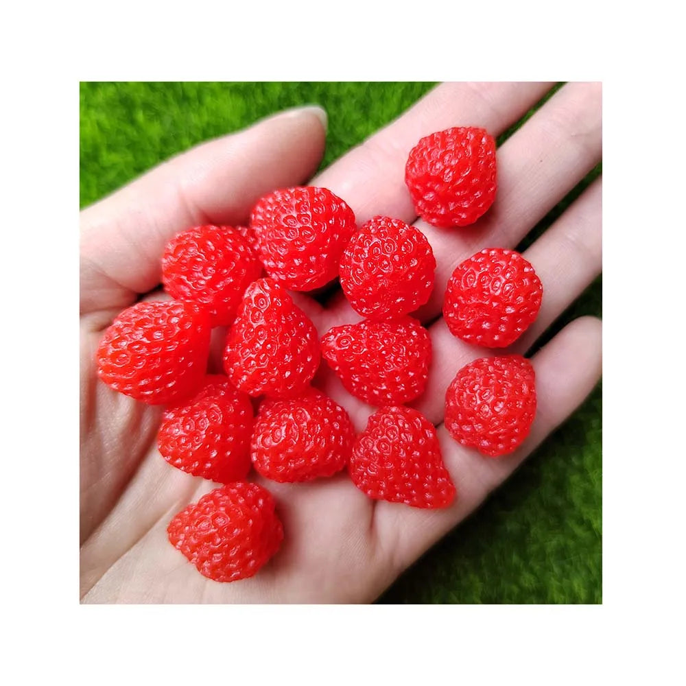 Lifelike PVC 3D Red Strawberry Miniatures Dollhouse Toys Gifts Mini Fruit Figurines Photography Prop