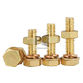 M4 M5 M6 M8 M10 M12 Metric Thread Brass Hex Screw Hex Nut Flat Washer Hexagon Outer SEMS External Hex Bolt