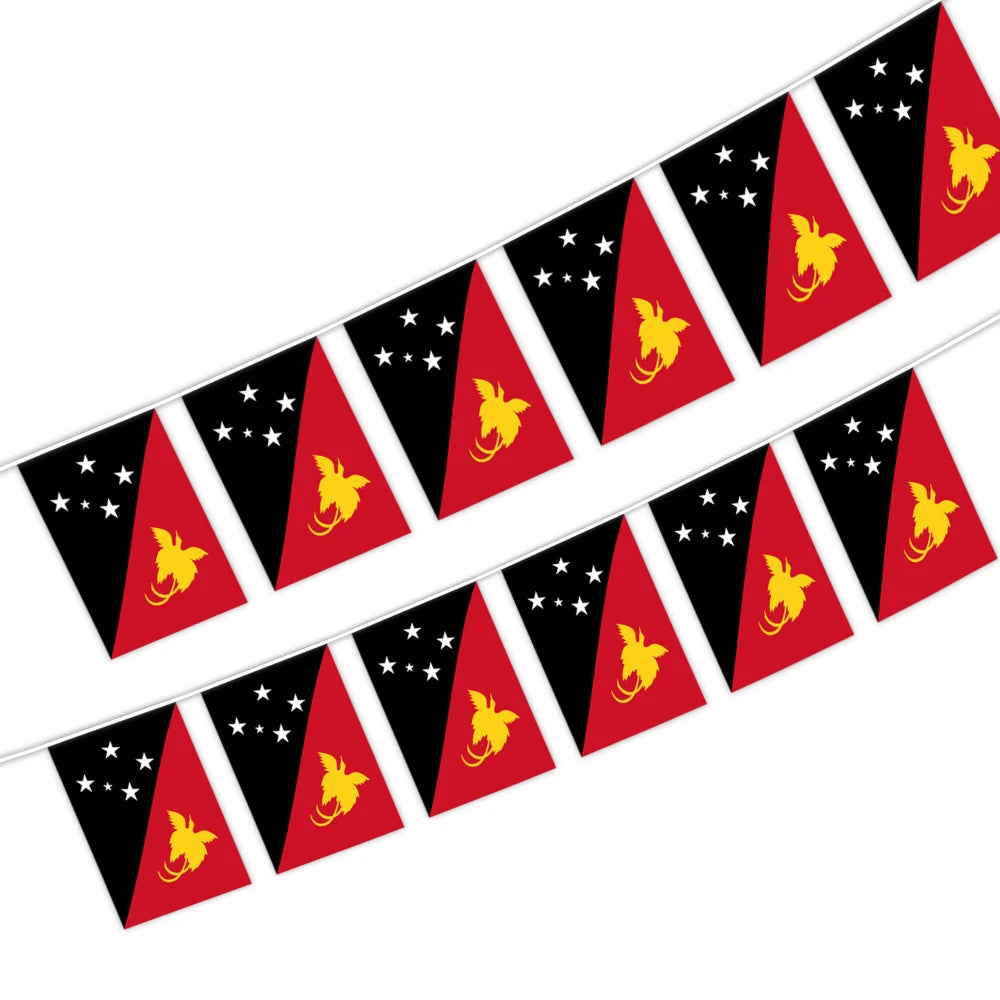 Wholesale 5.5x8 Inches Papua New Guinea String Bunting Flags for Indoor and Outdoor Decoration(20pcs/set)