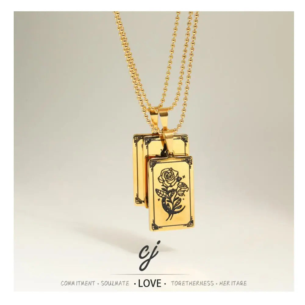 Carline Fashion Snake Element Pendant Necklace Stainless Steel Trendy 18K Gold Plated Ball Chain Custom Women's Certified