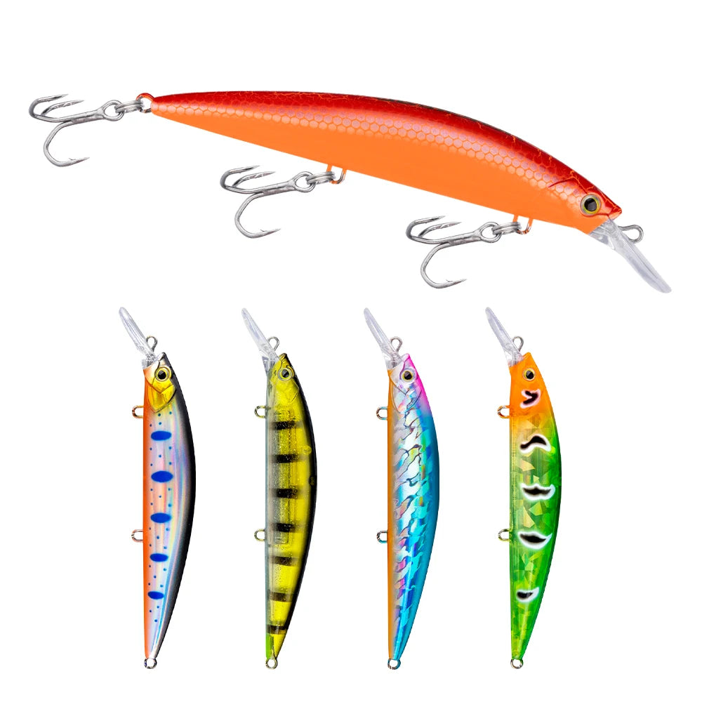 HONOREAL 110mm 39g Thru-Wire Construction Minnow Lure Bent Deep Diving Saltwater Sea Bass Fishing Long Casting
