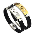 France Romance Lover Couple Trending Jewelry 2026 Fine Bracelet Men Stainless Steel Star Rubber Wristband Adjustable