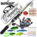 Outdoor Mini 1.8m Carbon Full Fishing Rod Reel Combo Set for Streaming and River Pesca Spinning Fishing