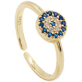 Wholesale 925 Sterling Silver Zircon Evil Eyes Ring Open Rings for Women Fashion Jewelry 2021 MegaBDM
