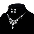 New Fashion Bridal Zircon Jewelry Set Adjustable Necklace Elegant  Earrings Necklace Jewelry Set for Women